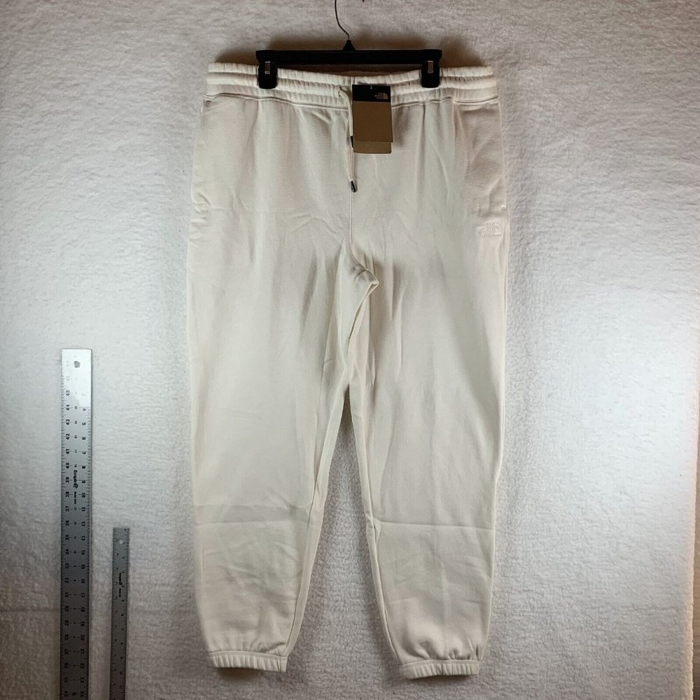 The North Face Sweatpants Women's XL White Cotton Fleece Drawstring Waist 7532